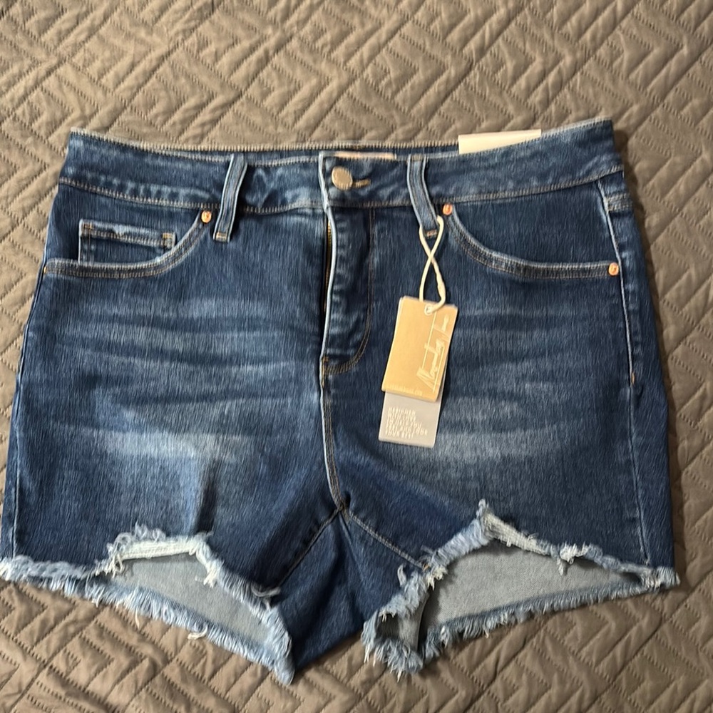 Alexander Jane Blue Jean Shorts with Distressed Details